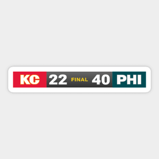 KC 22 PHI 40 Sticker